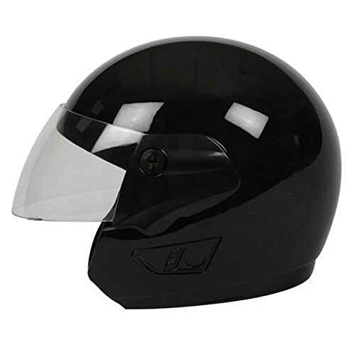 TVS Half Face Motorcycle Helmet, ISI DOT Certified, Clear Visor, Black, Size Large - Image 3