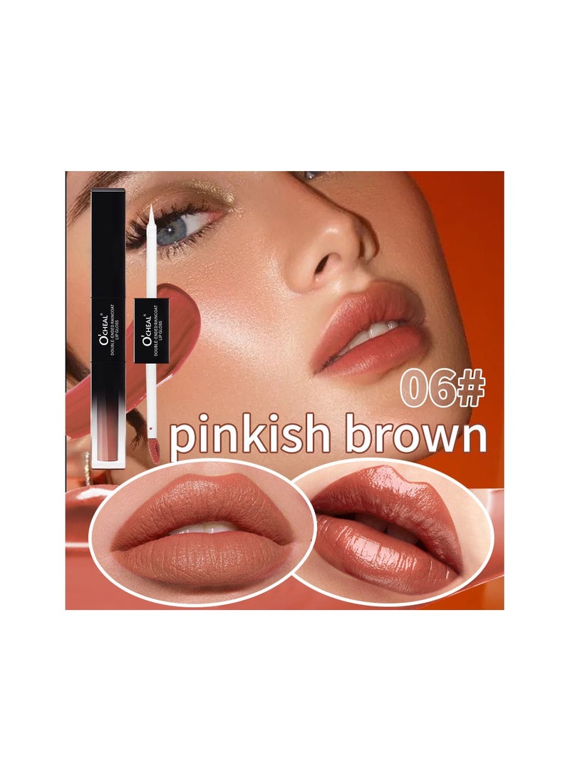 Me Now Dual Ended Longwearing Matte Liquid Lipgloss 06 Pinkish Brown  - Image 2