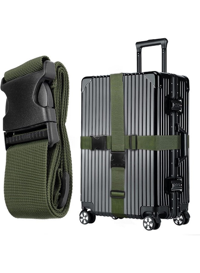 iCONY SEAT BELT MATERIAL 2 LUGGAGE STRAP (2"X6.5FEET COLOR) + 1 ADD ON BAGAGGE BELT(1"X20" BLACK) WITH QUICK RELEASE BUCKLE ADJUSTABLE, PREMIUM ACCESSORY FOR TRAVEL BAG CLOSURE BRIGHT COLORS (3PACK, GREEN) - Image 5