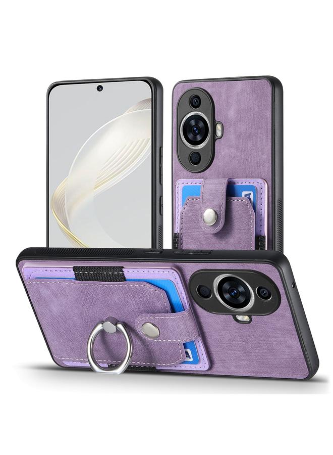 S-TOP Case For Huawei nova 11 Retro Skin-feel Ring Card Wallet Phone Case - Image 2