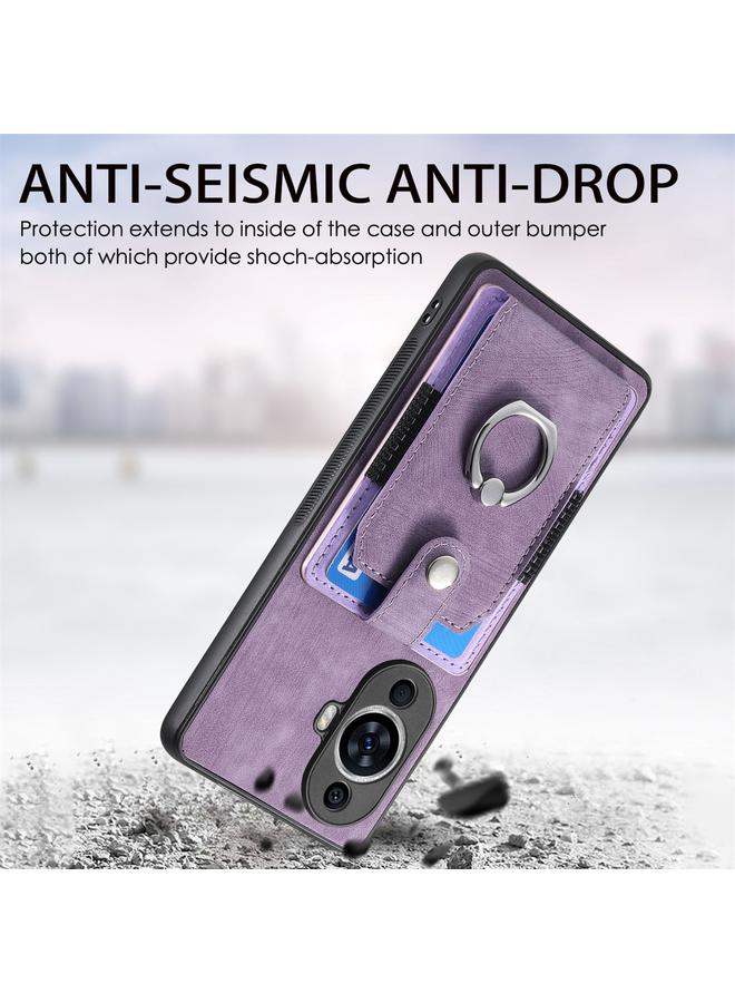 S-TOP Case For Huawei nova 11 Retro Skin-feel Ring Card Wallet Phone Case - Image 3