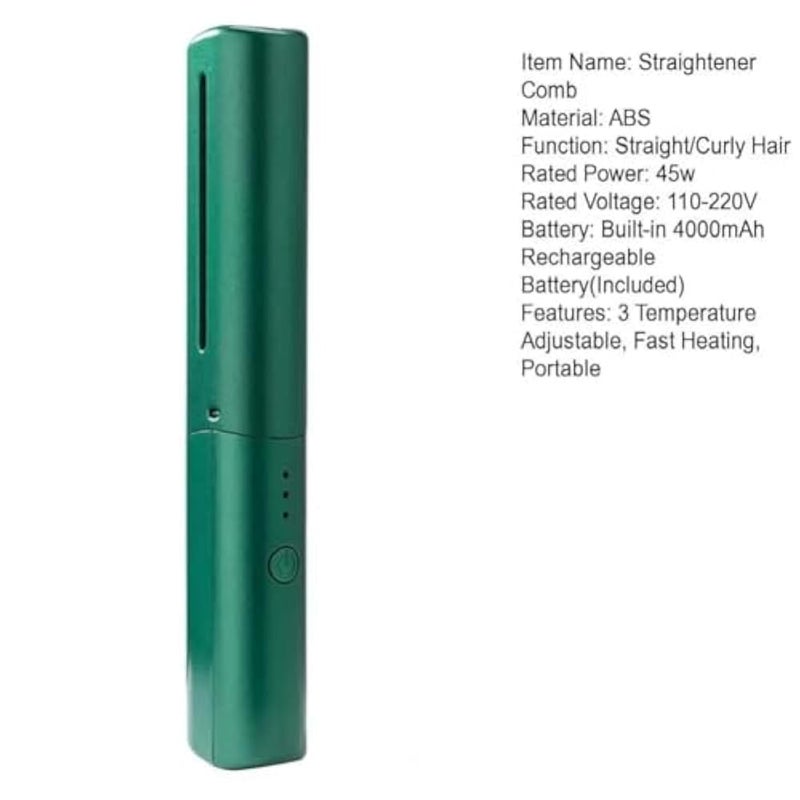 Portable Cordless Hair Straightener Mini Flat Iron with USB Rechargeable Design, Negative Ion Technology, 3 Temperature Settings for Smooth Hair Anytime - Image 5