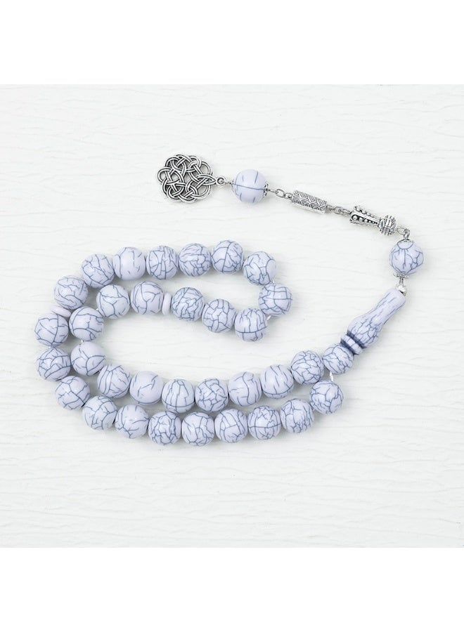 NIBEMINENT 33 Muslim Prayer Beads White/12mm