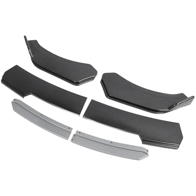 Fuchooky Front Bumper Splitter Carbon Fiber Style Bumper Spoiler Diffuser 170cm Length Replacement for (Grey Lip) - Image 4
