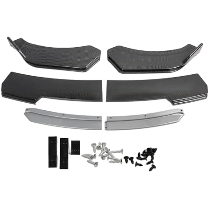 Fuchooky Front Bumper Splitter Carbon Fiber Style Bumper Spoiler Diffuser 170cm Length Replacement for (Grey Lip) - Image 1