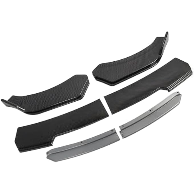 Fuchooky Front Bumper Splitter Carbon Fiber Style Bumper Spoiler Diffuser 170cm Length Replacement for (Grey Lip) - Image 3