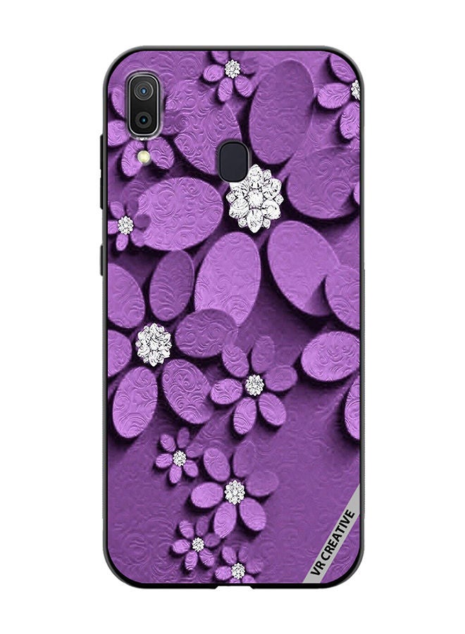 VR CREATIVE Protective Case Cover For Samsung Galaxy A30 Flower Design Multicolour - Image 1