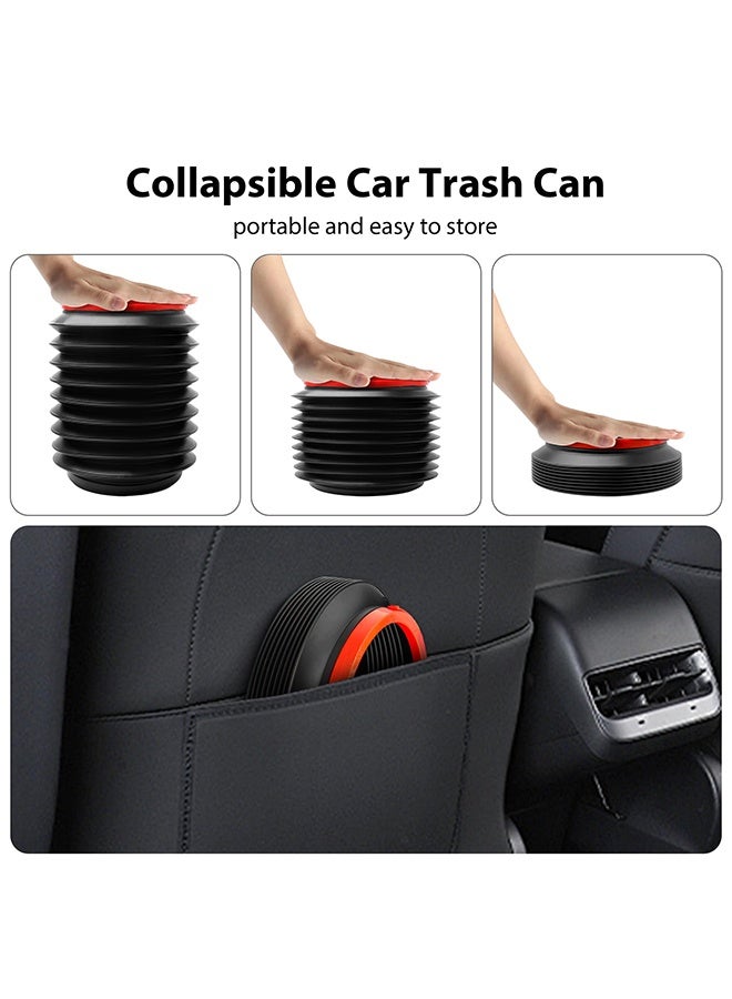 4L Foldable Leak-Proof Car Trash Can Organizer, Multipurpose Auto Garbage Storage Bin, Portable Car Interior Accessories for Car Home Office Travel, Black - Image 3
