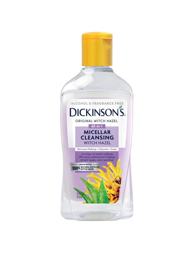 Dickinson's Micellar Cleansing Witch Hazel, An All-in-1 Makeup Remover, Pore Refiner, Skin Cleanser and Toner; Alcohol Free with Aloe, for Sensitive Skin, 16oz - Image 1