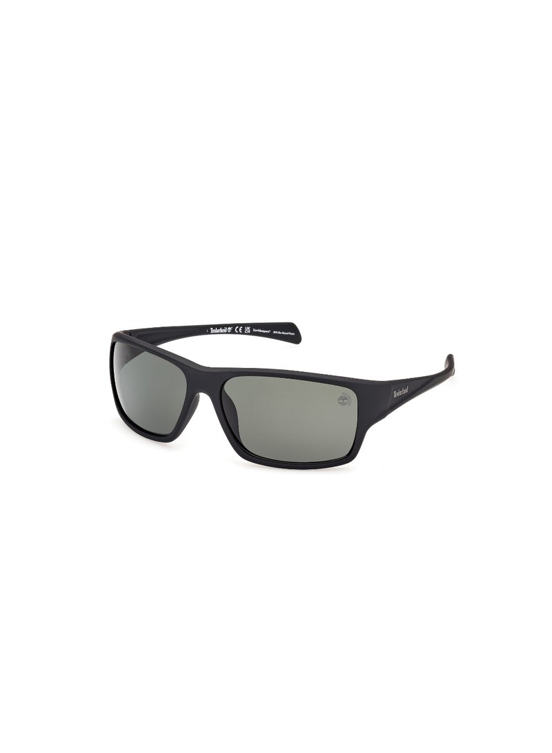 Timberland Men's Rectangular Shape  Sunglasses TB0001702R61 Lens Size: 61 Millimeter - Matte Black - Image 1