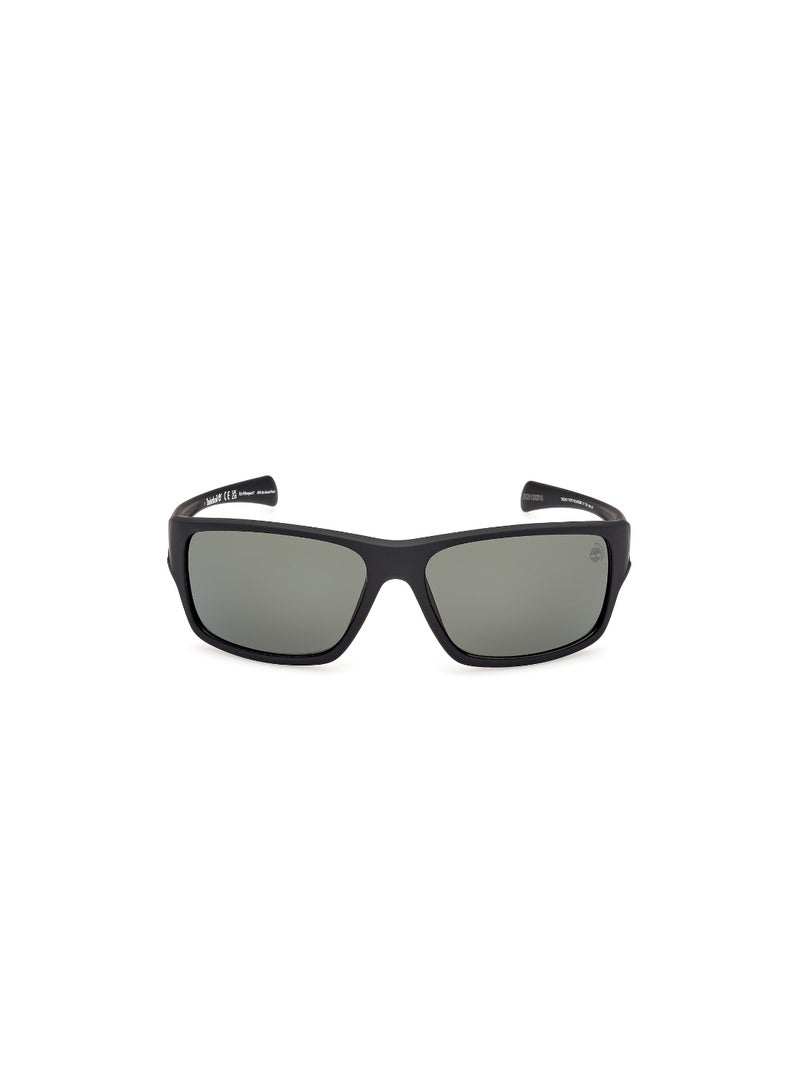 Timberland Men's Rectangular Shape  Sunglasses TB0001702R61 Lens Size: 61 Millimeter - Matte Black - Image 2