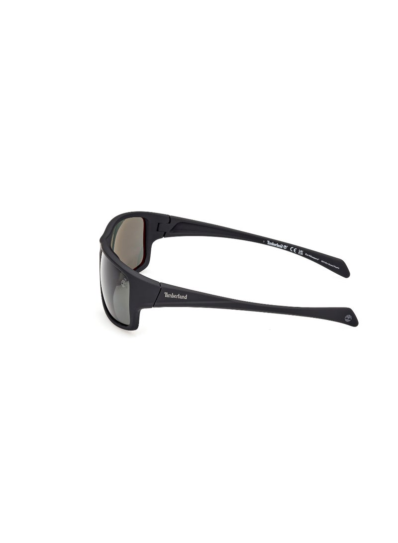 Timberland Men's Rectangular Shape  Sunglasses TB0001702R61 Lens Size: 61 Millimeter - Matte Black - Image 4
