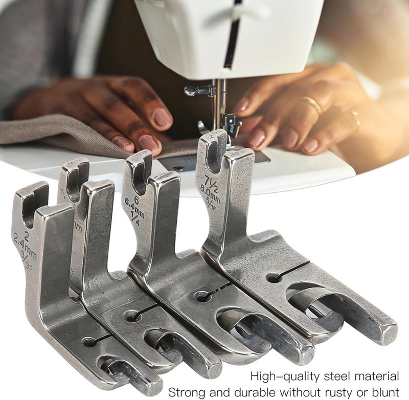 4PCS Presser Foot, Stainless Steel Hemming Folding Sewing Machine Feet Sewing Machine Parts Sewing Machine Accessories for Home - Image 2