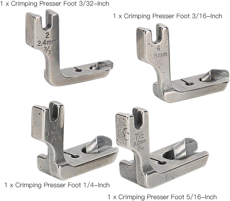 4PCS Presser Foot, Stainless Steel Hemming Folding Sewing Machine Feet Sewing Machine Parts Sewing Machine Accessories for Home - Image 4