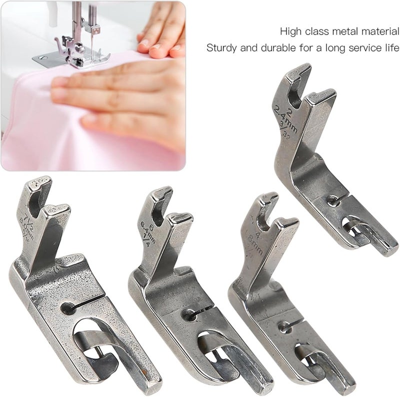 4PCS Presser Foot, Stainless Steel Hemming Folding Sewing Machine Feet Sewing Machine Parts Sewing Machine Accessories for Home - Image 3
