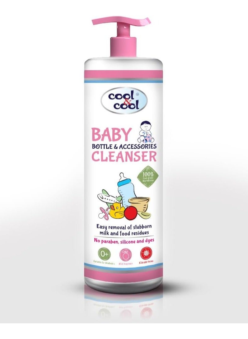 كول اند كول منظف ​​زجاجات الأطفال وملحقاتها من كول آند كول، 500 مل - درجة الغذاء، خالي من العطور، يقتل 99.99% من الجراثيم، لطيف على مستلزمات الأطفال - Image 1