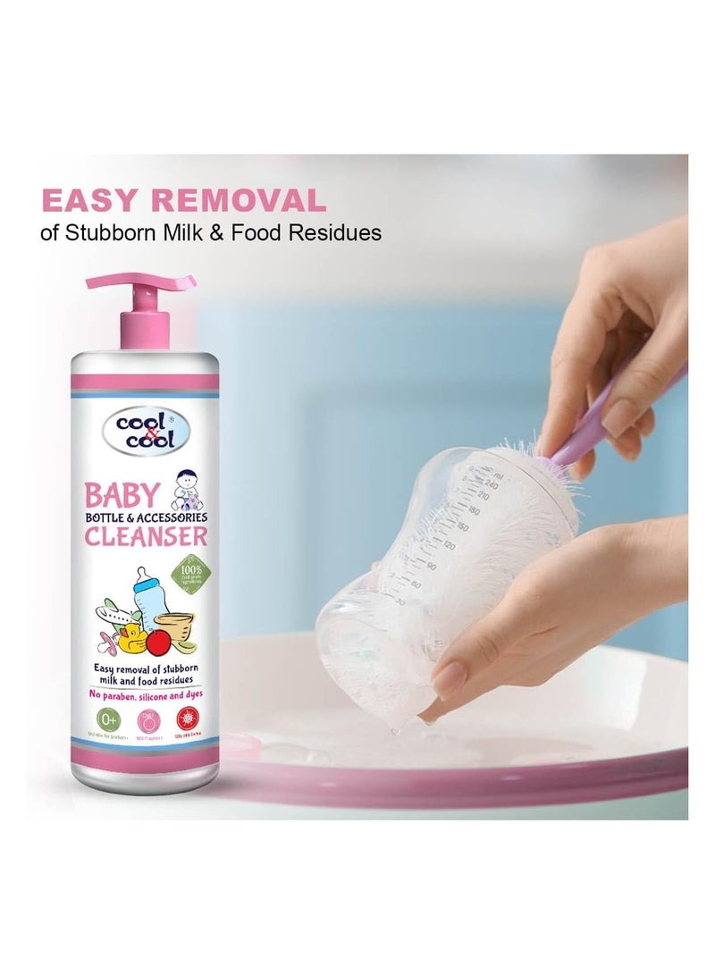 كول اند كول منظف ​​زجاجات الأطفال وملحقاتها من كول آند كول، 500 مل - درجة الغذاء، خالي من العطور، يقتل 99.99% من الجراثيم، لطيف على مستلزمات الأطفال - Image 4