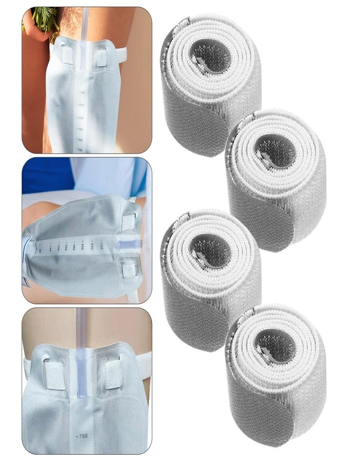 YSYONM Catheter Leg Bag Strap 26''X 1'' Urine Drainage Bag Straps Leg Urinary Bag Fixation Tapes Anti Slip Irritation Catheter Stabilization Devices with Soft Elastic Fabric Urinary Legband 4 Pack Grey - Image 5