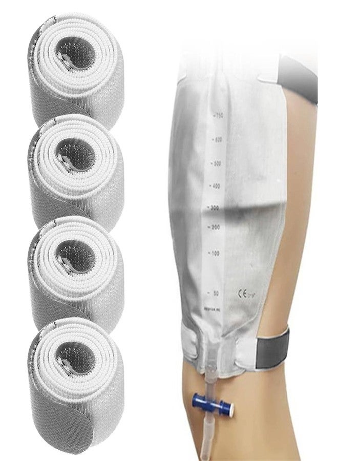 YSYONM Catheter Leg Bag Strap 26''X 1'' Urine Drainage Bag Straps Leg Urinary Bag Fixation Tapes Anti Slip Irritation Catheter Stabilization Devices with Soft Elastic Fabric Urinary Legband 4 Pack Grey - Image 1