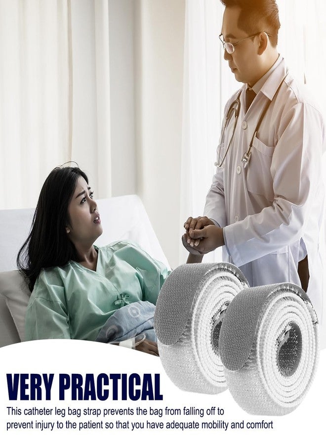YSYONM Catheter Leg Bag Strap 26''X 1'' Urine Drainage Bag Straps Leg Urinary Bag Fixation Tapes Anti Slip Irritation Catheter Stabilization Devices with Soft Elastic Fabric Urinary Legband 4 Pack Grey - Image 4