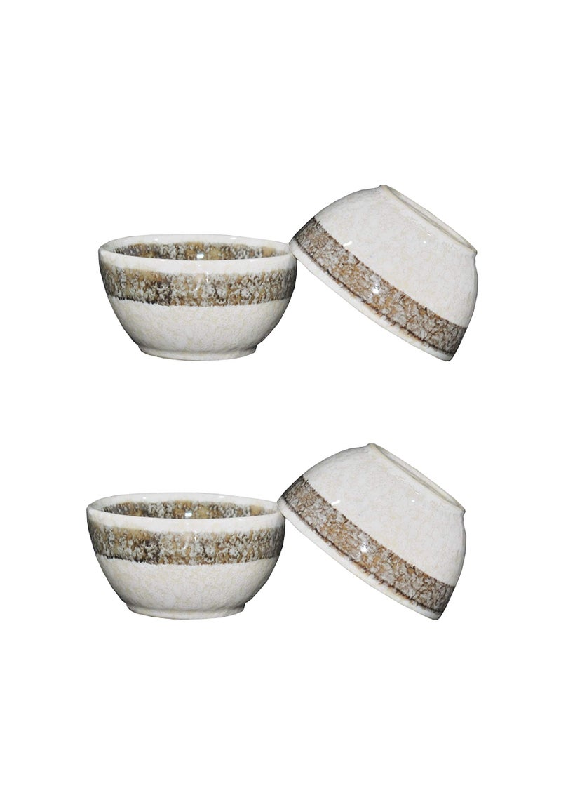 Caffeine Ceramic Handmade Cream patta katori Bowl (Set of 4) - Image 2