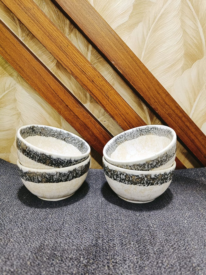Caffeine Ceramic Handmade Cream patta katori Bowl (Set of 4) - Image 1