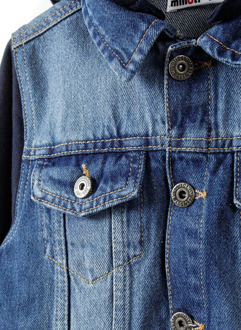 MINOTI Kids' Denim Jacket with Hood