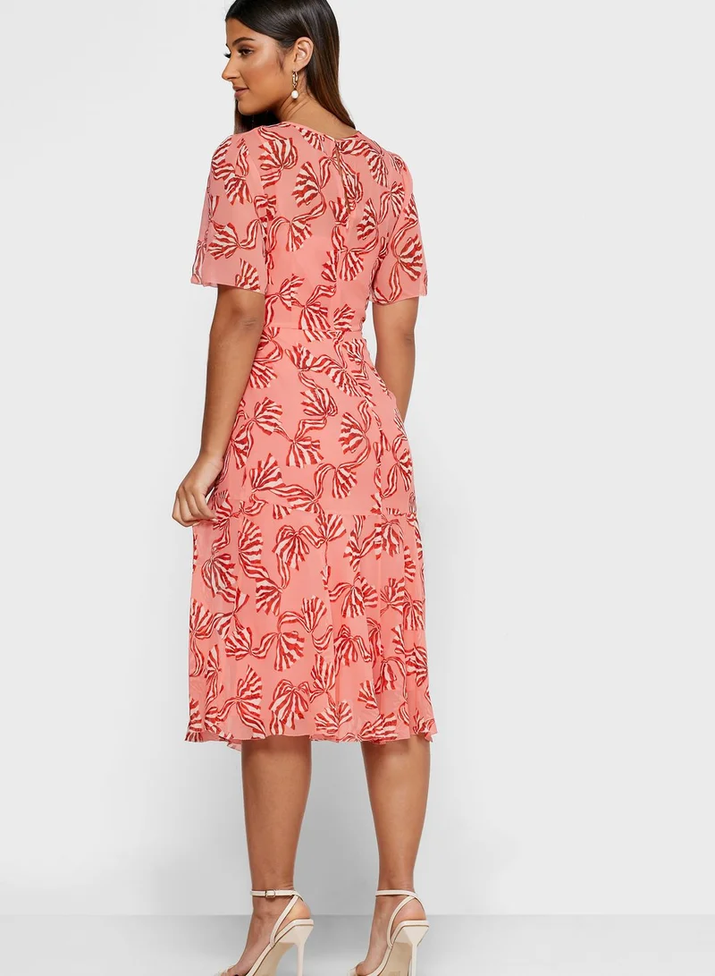 LK Bennett Dr Mimi Floral Print Front Knot Dress