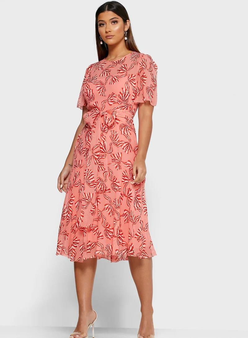 LK Bennett Dr Mimi Floral Print Front Knot Dress