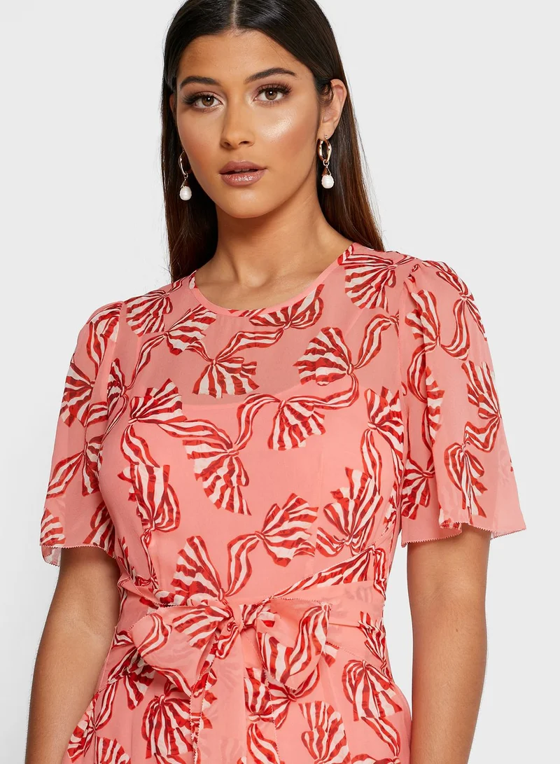 LK Bennett Dr Mimi Floral Print Front Knot Dress
