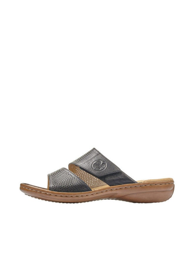 rieker - Rieker Ladies Casual Sandals 60812-00 Regina Black 116-1107 - Image 1