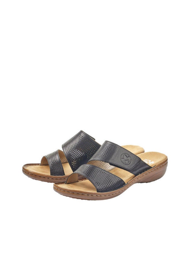 rieker - Rieker Ladies Casual Sandals 60812-00 Regina Black 116-1107 - Image 1