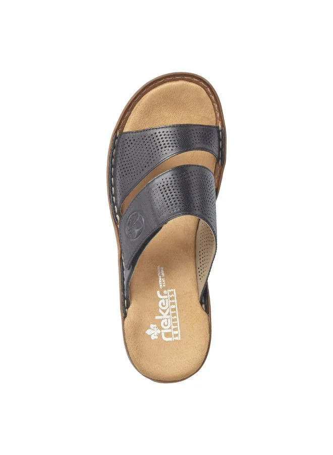 ريكر Rieker Ladies Casual Sandals 60812-00 Regina Black 116-1107