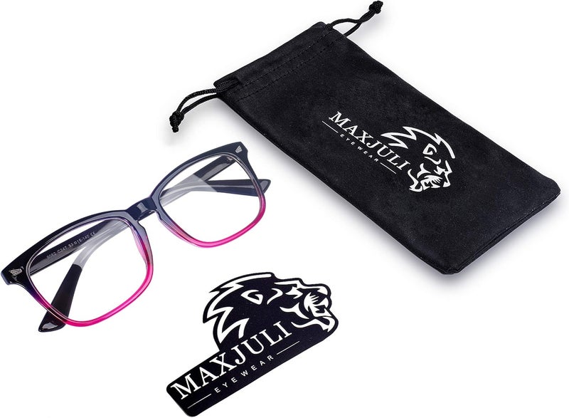MAXJULI Blue Light Blocking Glasses,Computer Reading/Gaming/TV/Phones Glasses for Women Men(Purple Gradient Pink) - Image 5
