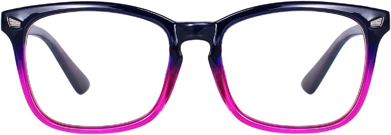 MAXJULI Blue Light Blocking Glasses,Computer Reading/Gaming/TV/Phones Glasses for Women Men(Purple Gradient Pink) - Image 1