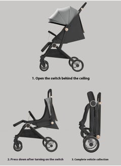 Baby Stroller, Can Sit And Lie,Three Point Safety Belt Lightweight Stroller For Travel, With Handle And Pocket - pzsku/ZA98B687E0EB912205ADAZ/45/_/1735884172/36b975f3-1141-4837-b053-7eae16d8e066