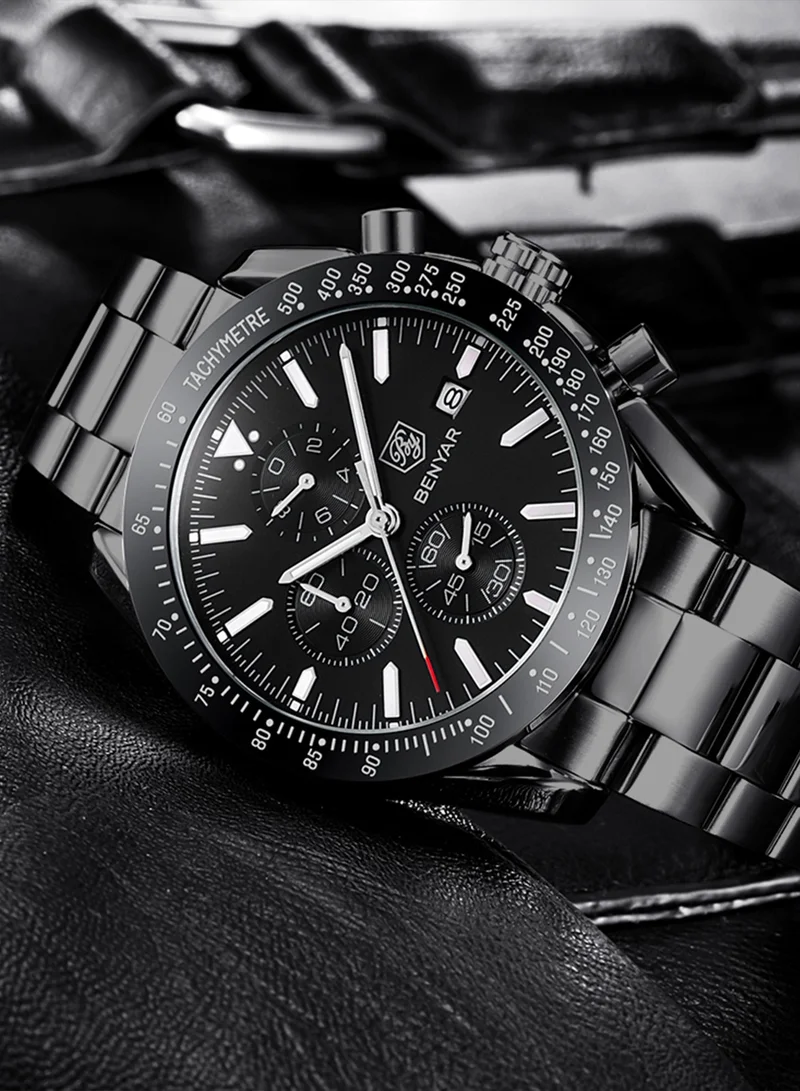 BENYAR  BY BENYAR Mens Watches Analog Quartz Chronograph Waterproof Watch for Men Business Work Sport Casual Classic Stainless Steel Dress Men's Wrist Watches Elegant Gifts for Men  | Best Price UAE