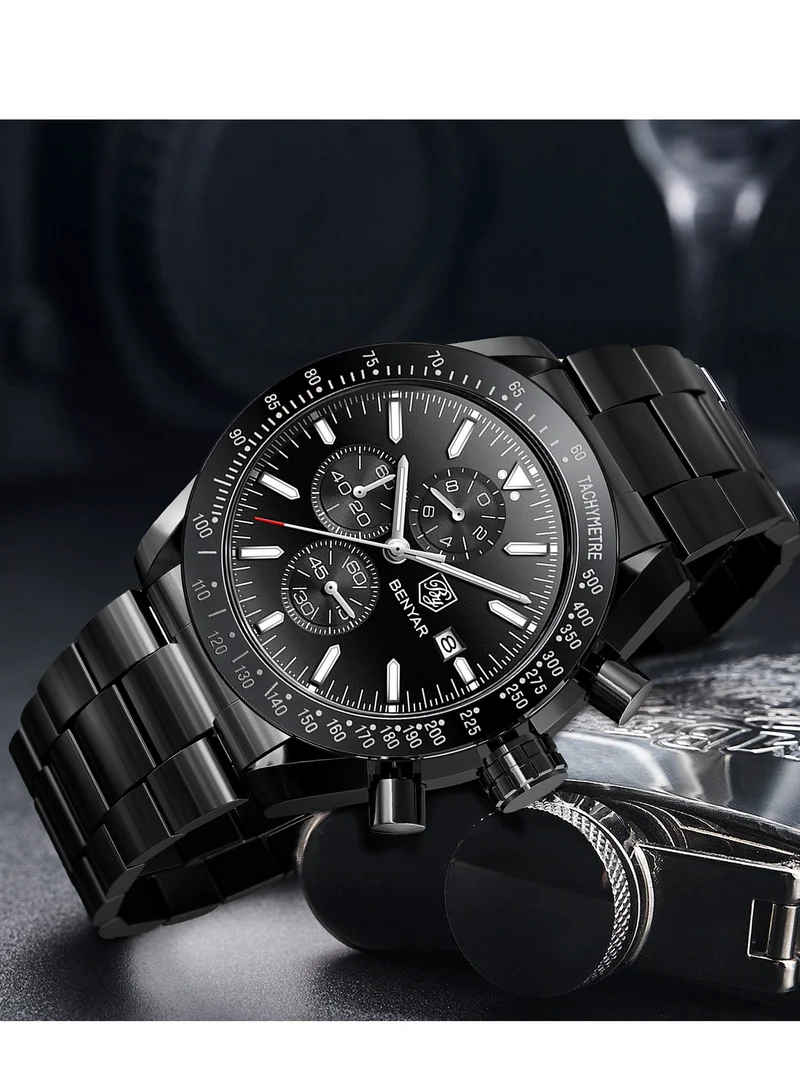 BENYAR  BY BENYAR Mens Watches Analog Quartz Chronograph Waterproof Watch for Men Business Work Sport Casual Classic Stainless Steel Dress Men's Wrist Watches Elegant Gifts for Men  | Best Price UAE