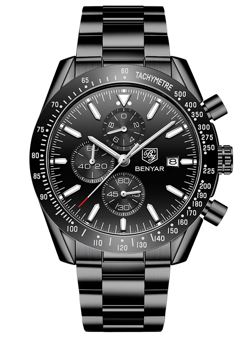 BENYAR  BY BENYAR Mens Watches Analog Quartz Chronograph Waterproof Watch for Men Business Work Sport Casual Classic Stainless Steel Dress Men's Wrist Watches Elegant Gifts for Men  | Best Price UAE