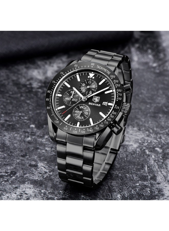 BENYAR Mens Watches Analog Quartz Chronograph Waterproof Watch for Men Business Work Sport Casual Classic Stainless Steel Dress Men's Wrist Watches Elegant Gifts for Men - Image 5