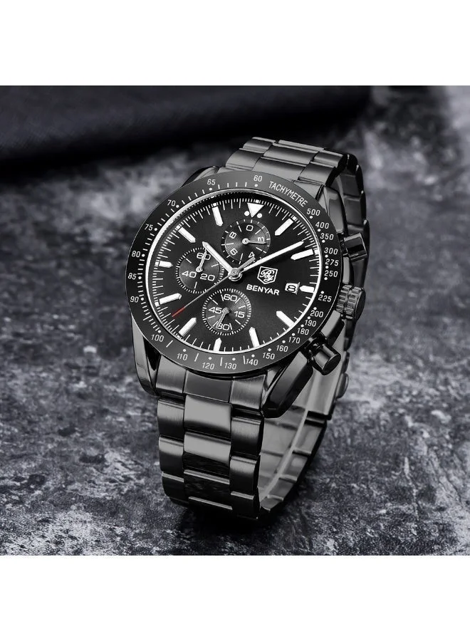 Benyar  BENYAR Mens Watches Analog Quartz Chronograph Waterproof Watch for Men Business Work Sport Casual Classic Stainless Steel Dress Men's Wrist Watches Elegant Gifts for Men for Men | Best Price UAE
