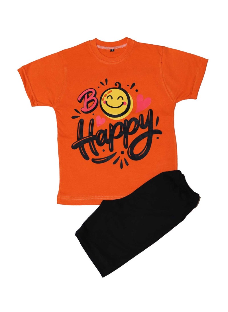 وان هاند بيجاما قطن أطفالى صيفى - برتقالى - Image 1