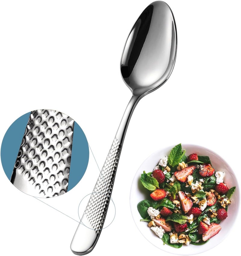 Xideman ® 12-Piece Premium Hammered Teaspoons Set (6.7 inch), 18/10 Stainless Steel Tea Spoons, Durable Small Spoon, Mirror Polished Dessert Spoons Silverware for Home, Kitchen, Restaurant (Silver) - Image 1