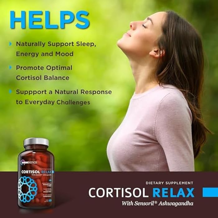 OmniBiotics أومني بيوتيكس مكمل الكورتيزول للنساء والرجال - منظم عالي للكورتيزول مع أشواغاندا، إل-ثيانين، مستخلص الماغنوليا، فوسفاتيديل سيرين لدعم الاسترخاء، الهدوء، وإزالة السموم - 60 كبسولة نباتية - Image 3