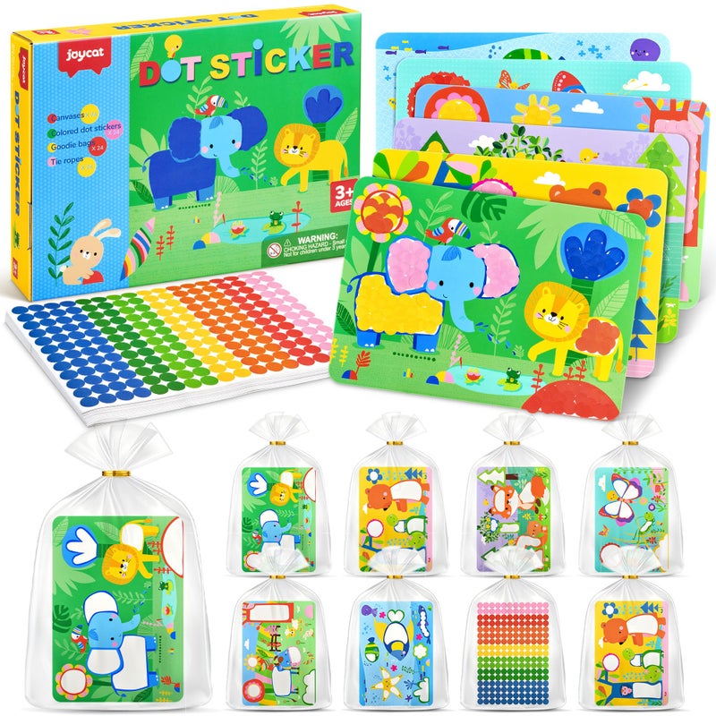 JoyCat 24 Pack Dot Art Craft Kits for Kids Party Favors MessFree Dot Sticker Activity Set with 4800 Stickers Goodie Bags Classroom Prizes Treasure Box Toys Goodie Bag Stuffers Ages 38 - Image 3