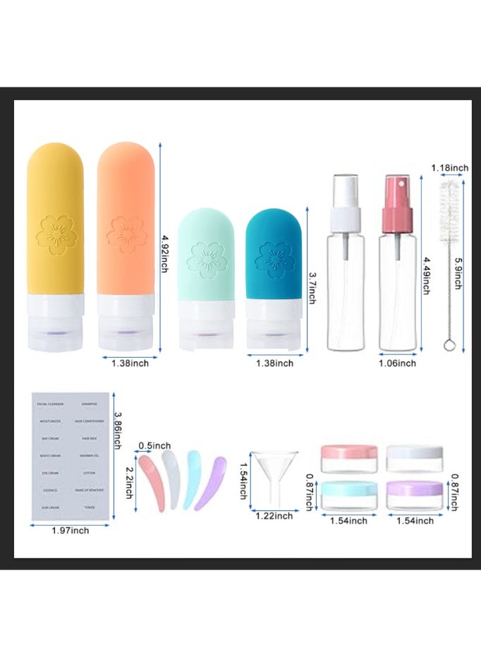 KHAJUL Travel Bottles for Toiletries, 17pack Tsa Approved 90ml Travel Size Containers for Toiletries BPA Free Leak Proof Refillable Liquid Silicone Squeezable Travel Accessories for Shampoo Conditioner Lotion - Image 2