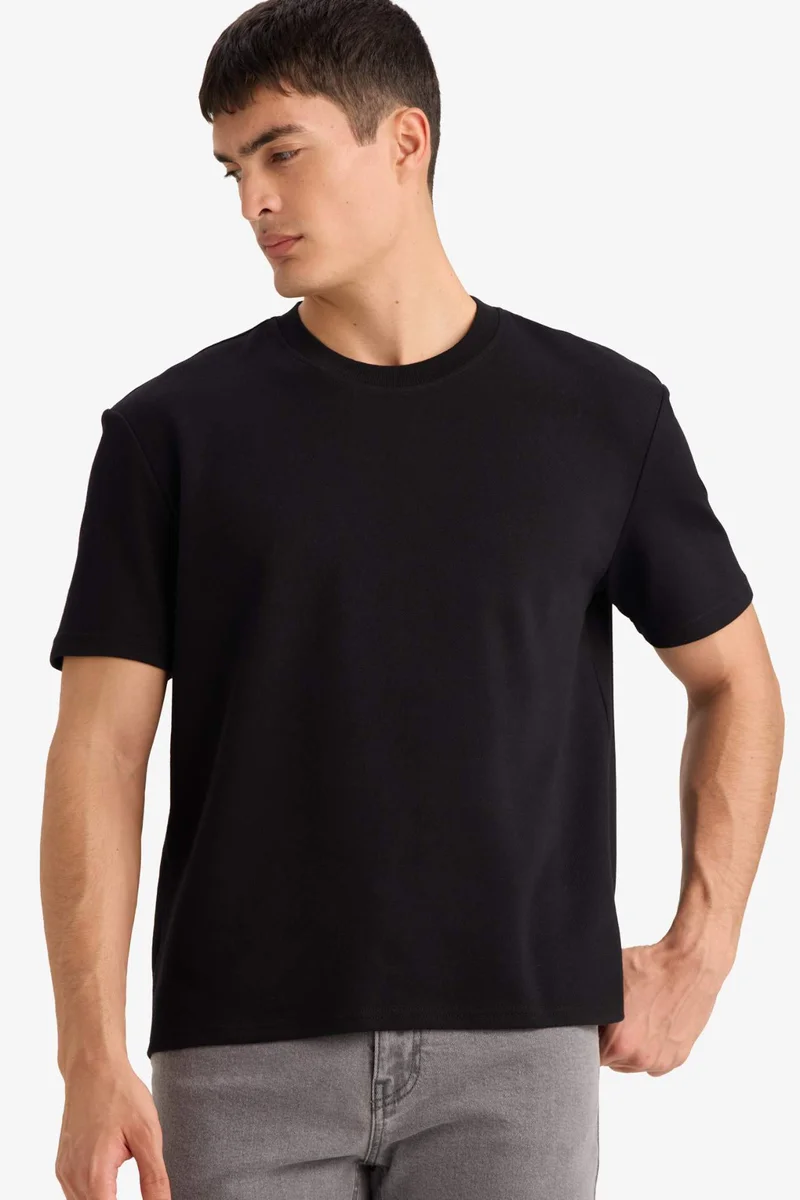 DeFacto Regular Fit Crew Neck Twill Short Sleeve T-Shirt