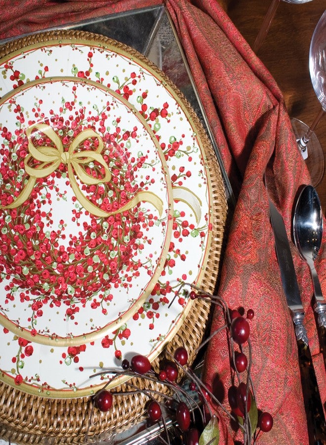 Caspari Entertaining with Caspari Pepper Berry Dinner Plates, Red, 8-Pack - Image 2