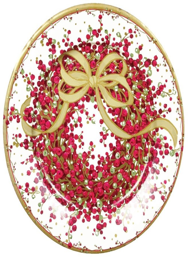 Caspari Entertaining with Caspari Pepper Berry Dinner Plates, Red, 8-Pack - Image 1