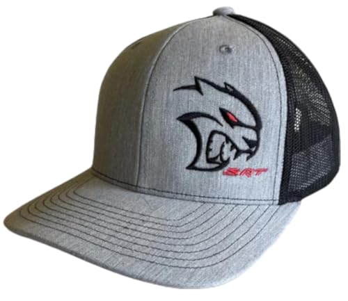 Dodge SRT Hellcat Redeye Rumble Snapback Trucker Hat Black Red Mesh Cap with Embroidered Redeye Logo Patch SRT Side Patch Licensed - Image 1